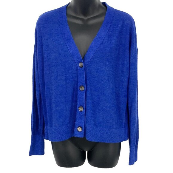 Ann Taylor Sweaters - Loft Ann Taylor Cardigan Blue Extra Small XS V Neck Long Sleeve Women Knit New